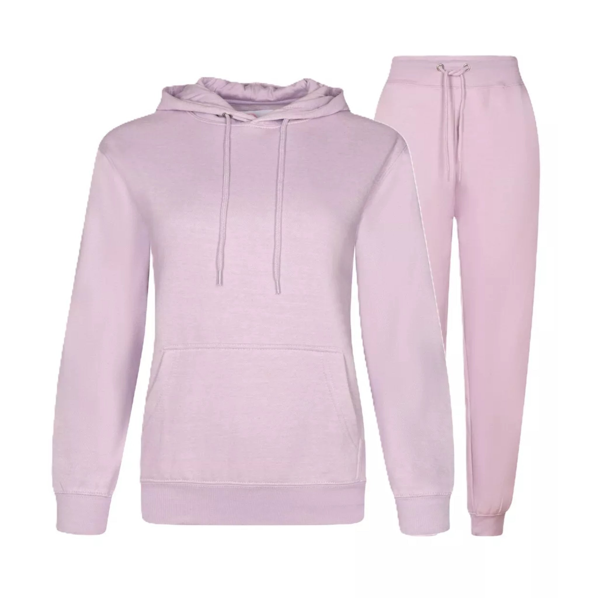 Ladies JDN branded plain lilac purple tracksuit set with hoodie and joggers – casual loungewear for women